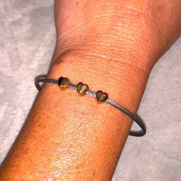 Fossil Triple Heart Bracelet Stainless Steel Silver and Rose Gold - Picture 8 of 8